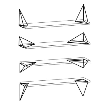 Pythagoras hyllynkannatin, 2 kpl - musta - Maze