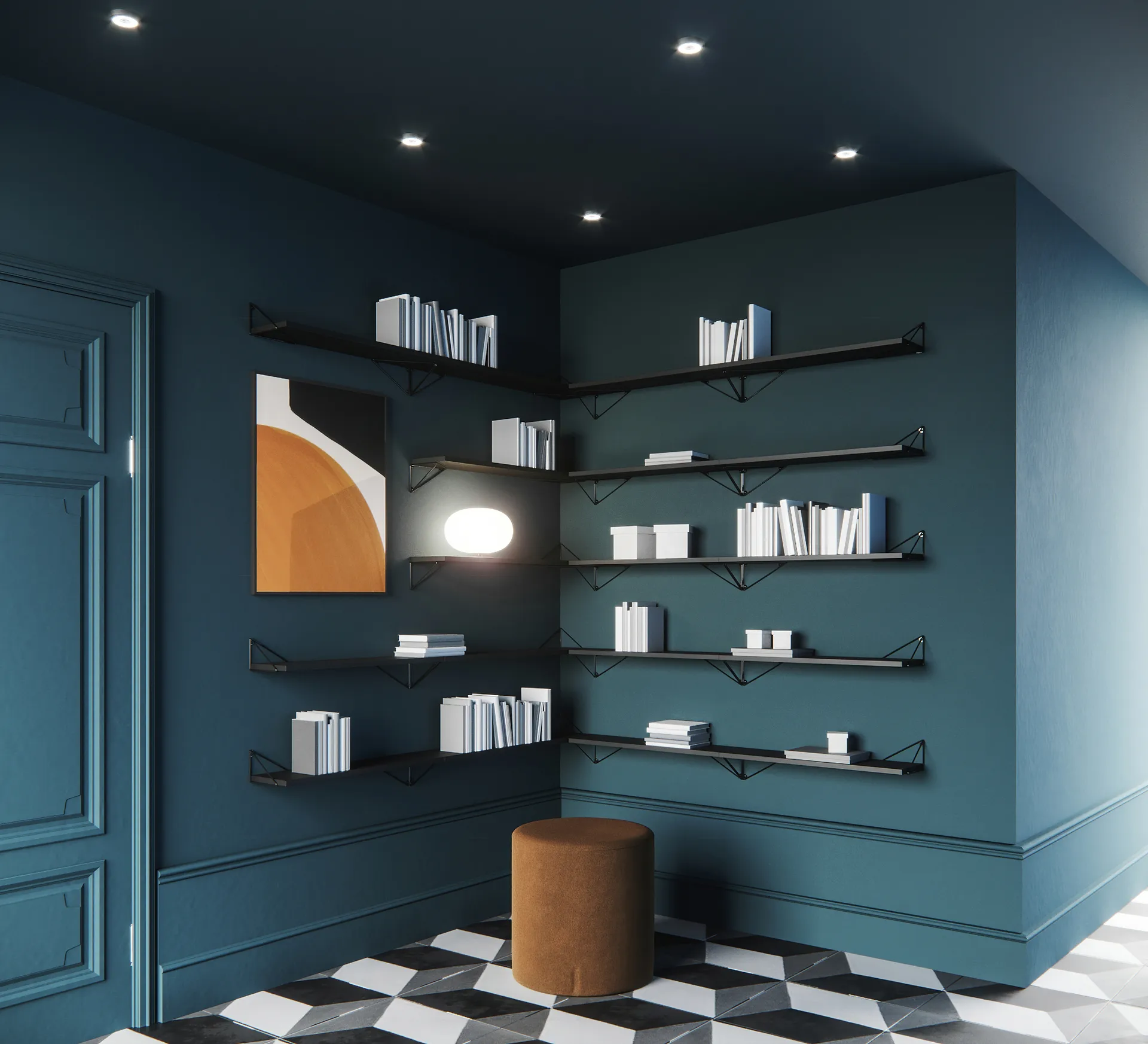 Pythagoras hyllytaso, musta Maze