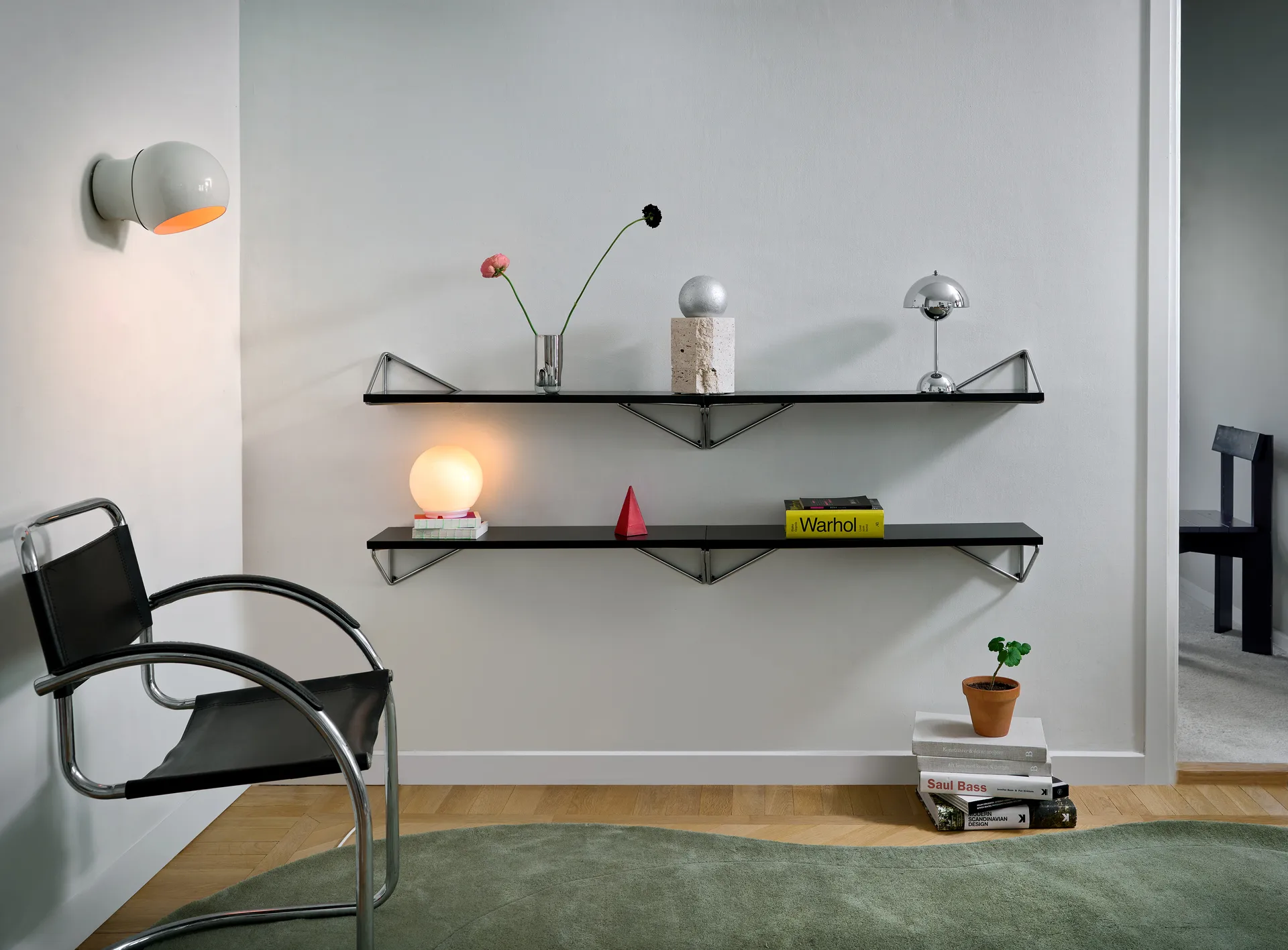 Pythagoras XL kannattimet 2-pack, Chrome Maze