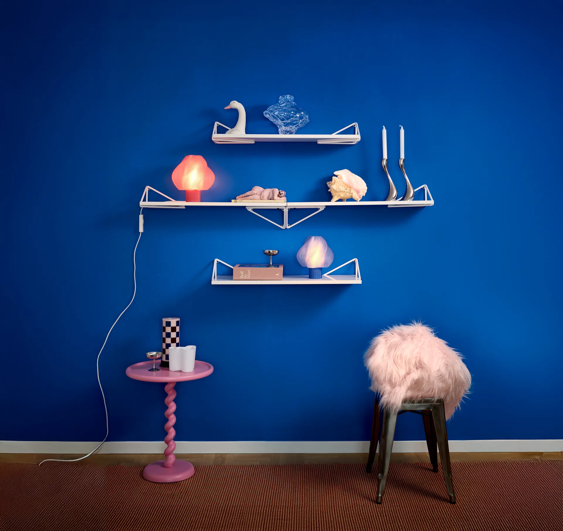 Pythagoras XL kannattimet 2-pack, Posliininvalkoinen Maze