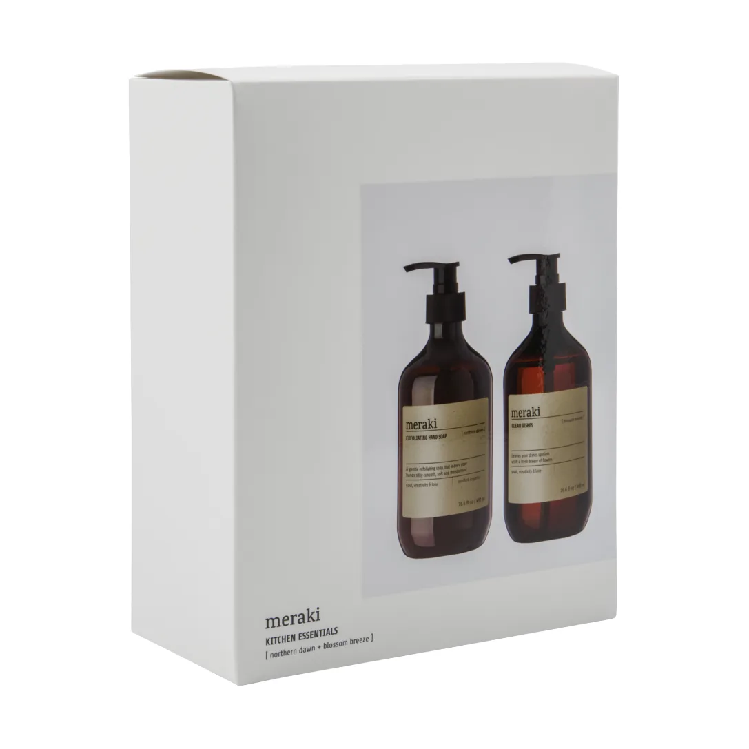 Meraki lahjasetti käsisaippua ja astianpesuaine, Kuoriva Northern star, Blossom breeze Meraki
