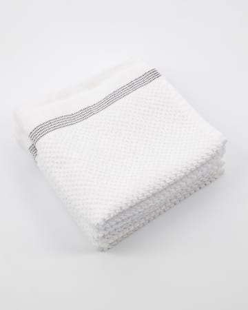 Meraki pyyheliina valkoinen harmailla viivoilla 3-pack - 30x30 cm - Meraki