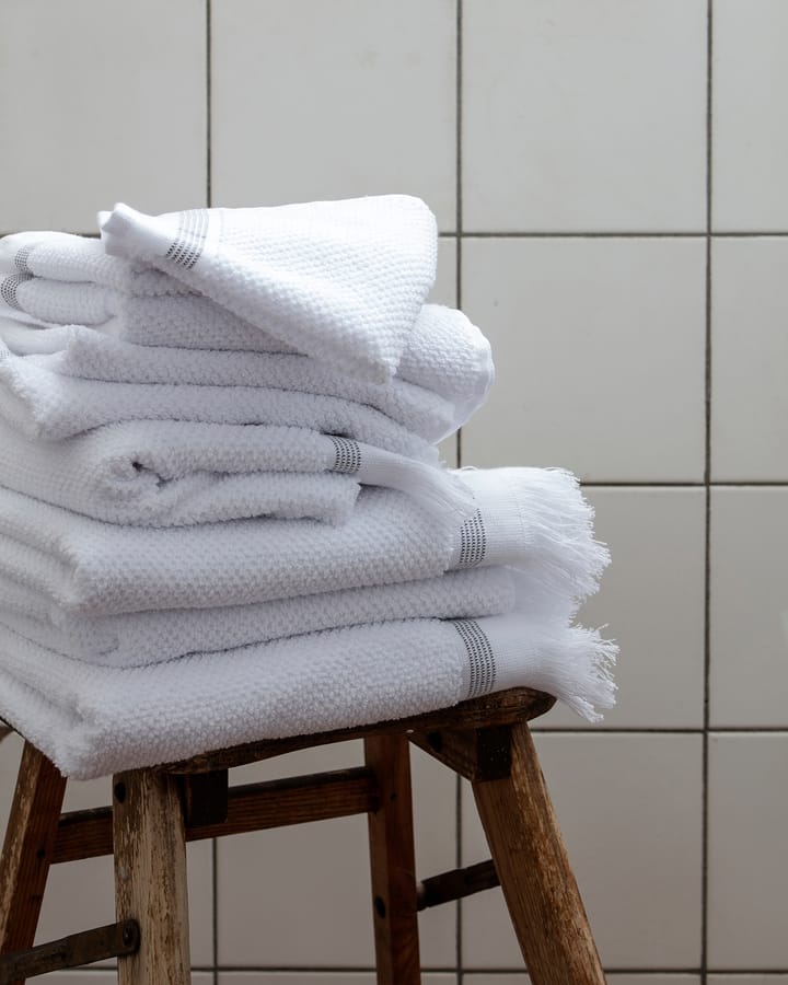 Meraki pyyheliina valkoinen harmailla viivoilla 3-pack - 30x30 cm - Meraki