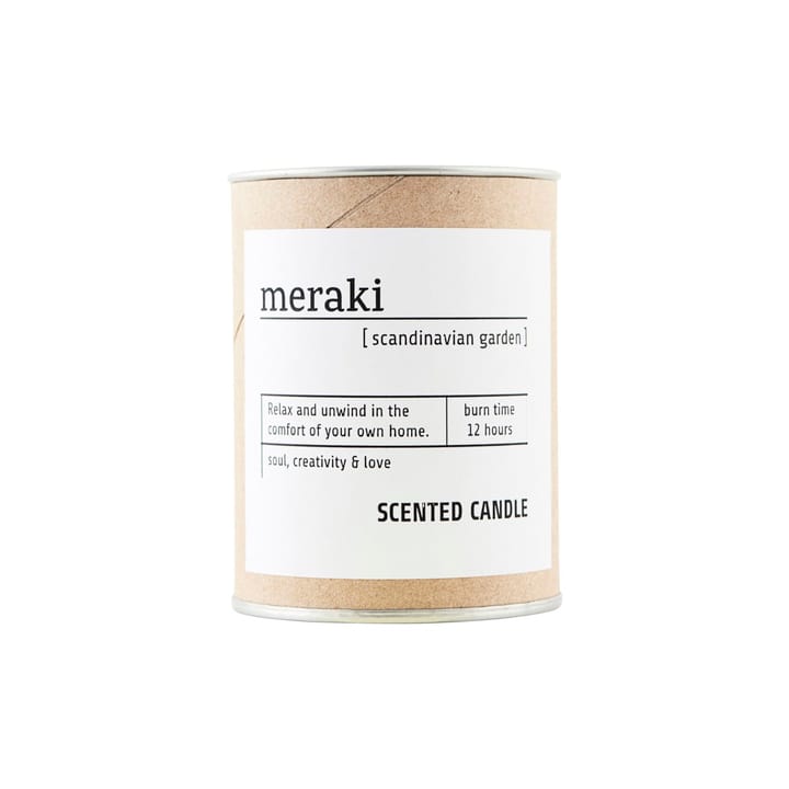 Meraki tuoksukynttilä ruskea lasi 12 tuntia, Scandinavian garden Meraki