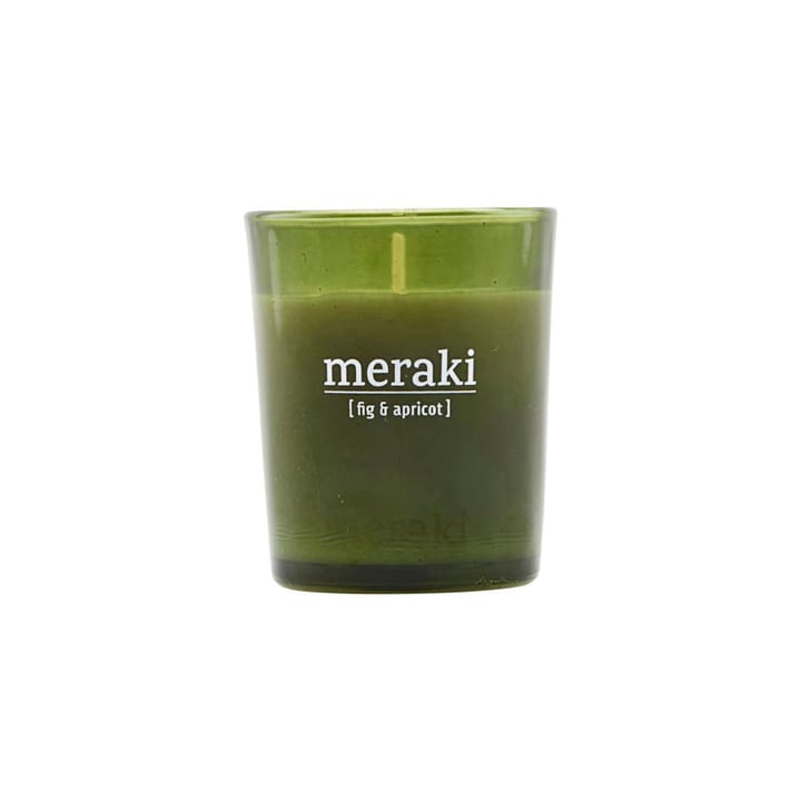 Meraki tuoksukynttilä vihreä lasi, 12 tuntia - Fig-apricot - Meraki