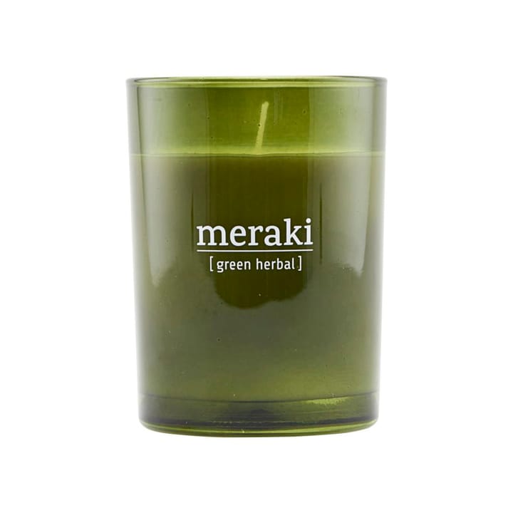 Meraki tuoksukynttilä vihreä lasi, 35 tuntia - Green herbal - Meraki