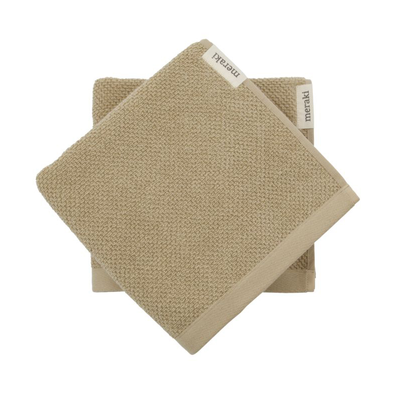 Meraki Solid pyyhe 50x100 cm 2-pakkaus Safari | Skandinaavinen Sisustus | Kylpypyyhkeet | Beige