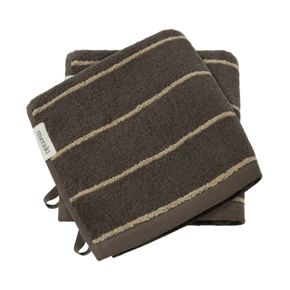 Meraki Stripe pyyhe 50x100 cm 2-pakkaus Army | Skandinaavinen Sisustus | Kylpypyyhkeet | Vihreä
