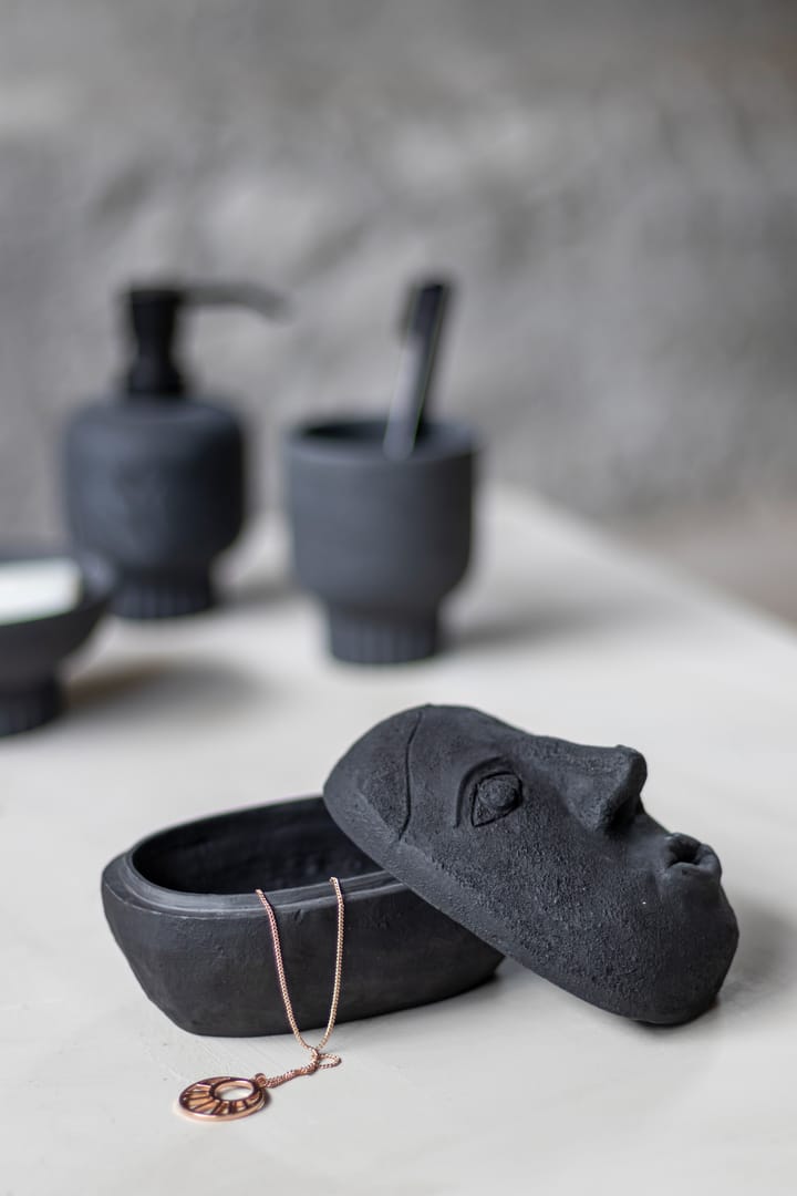 Art piece face purkki 9x12 cm, Black Mette Ditmer