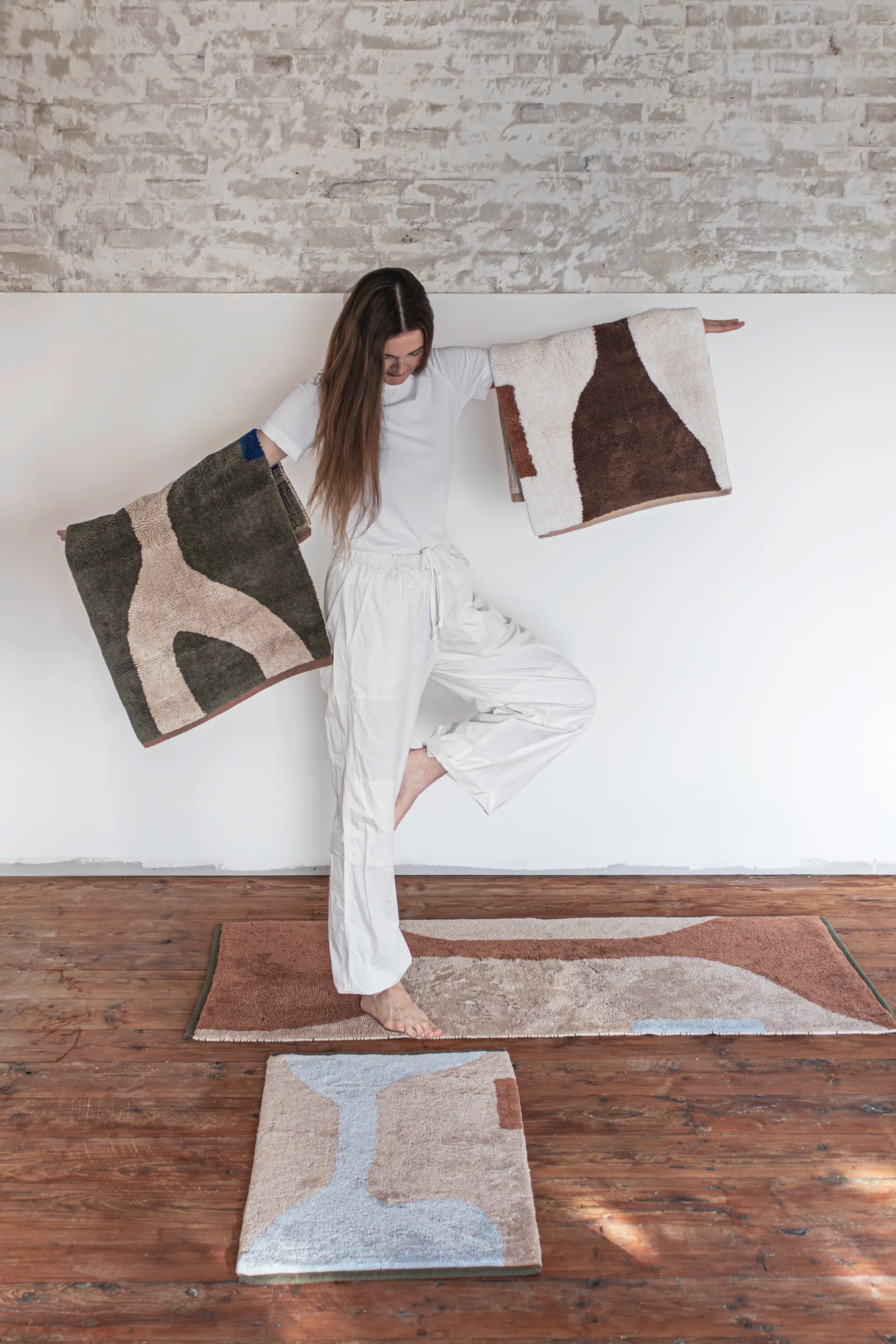 Figura matto, Dark olive, 50x80 cm Mette Ditmer