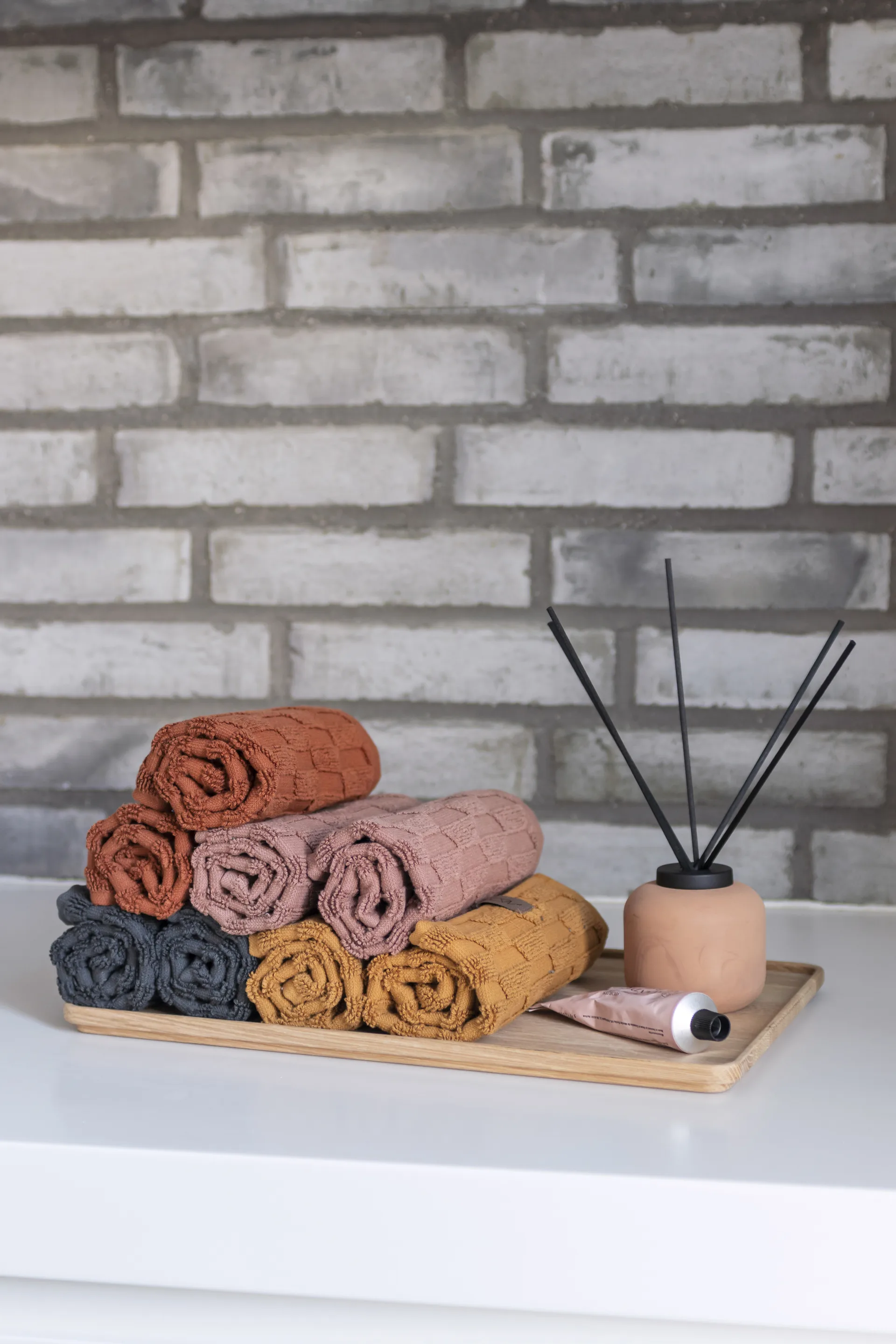 Geo pyyhe 30 x 30 cm 3-pakkaus, Blush Mette Ditmer