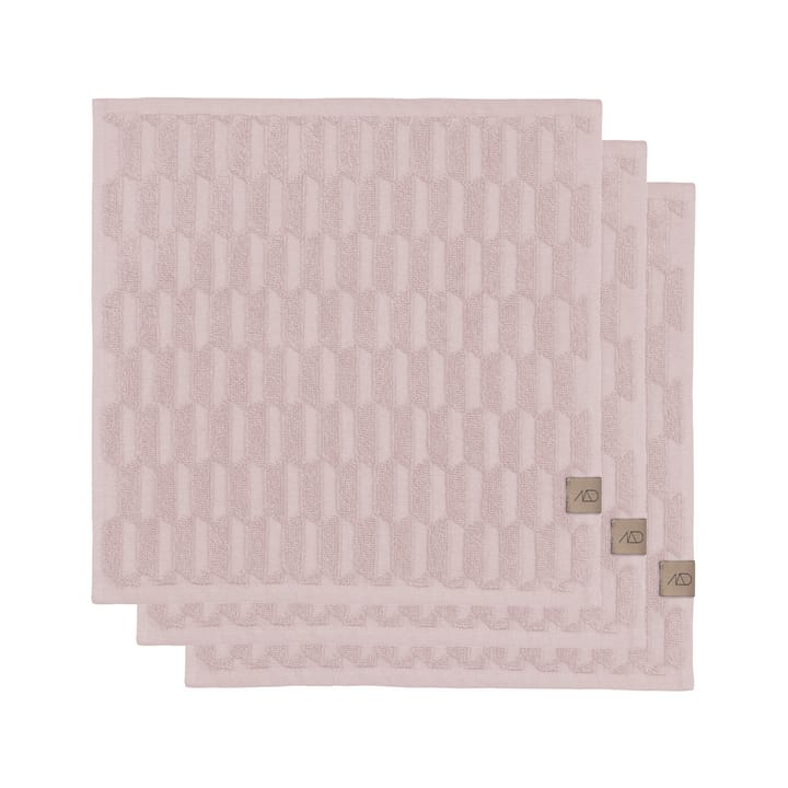 Geo pyyhe 30 x 30 cm 3-pakkaus - Powder rose - Mette Ditmer