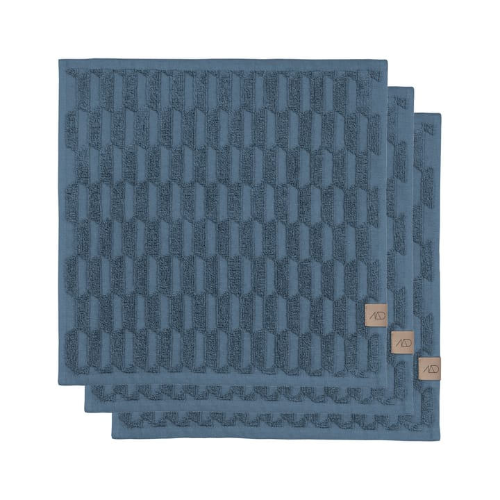 Geo pyyhe 30 x 30 cm 3-pakkaus - Slate blue - Mette Ditmer