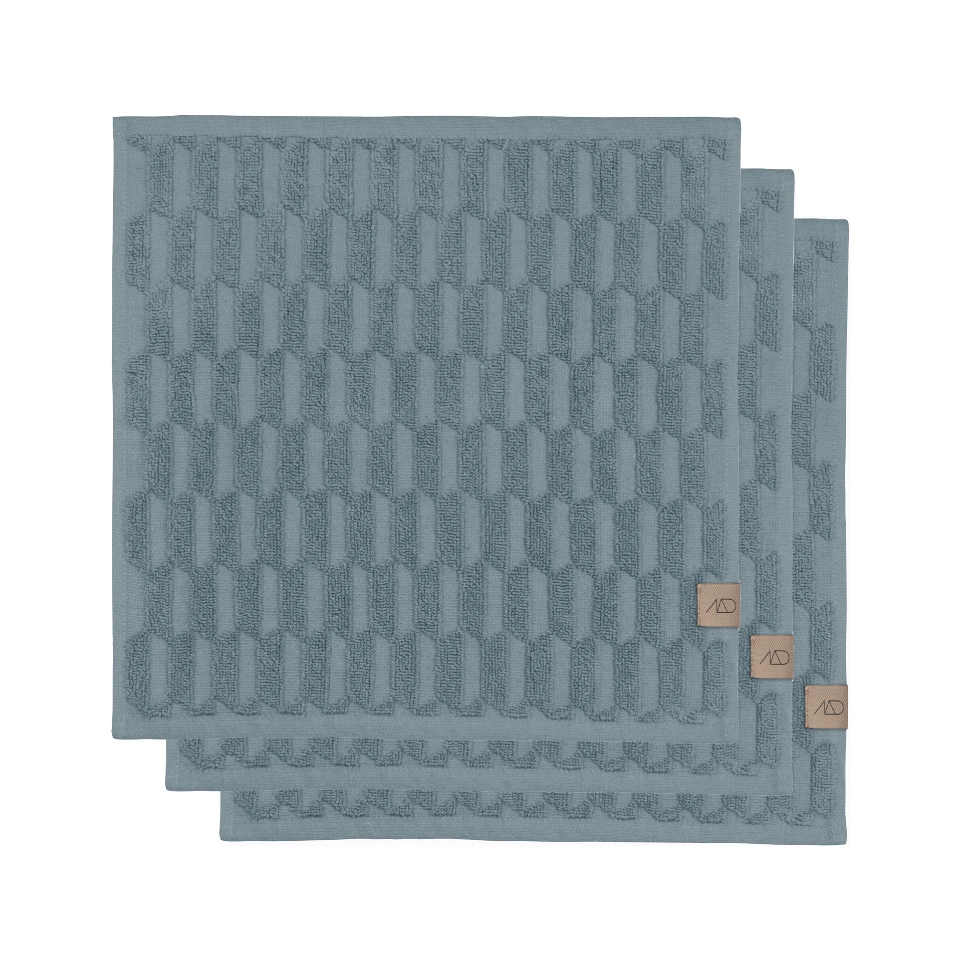 Geo pyyhe 30 x 30 cm 3-pakkaus, Stone blue Mette Ditmer
