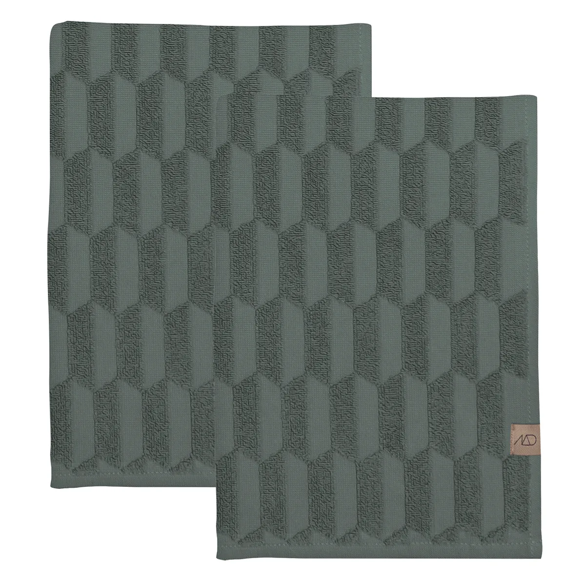 Geo vieraspyyhe, 2-pakkaus, Pine green Mette Ditmer