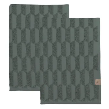 Geo vieraspyyhe, 2-pakkaus - Pine green - Mette Ditmer