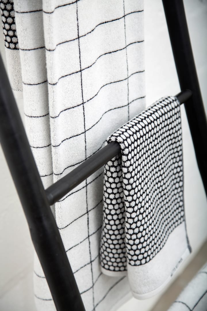 Grid vieraspyyhe 38 x 60 cm 2-pakkaus, Musta-off white Mette Ditmer