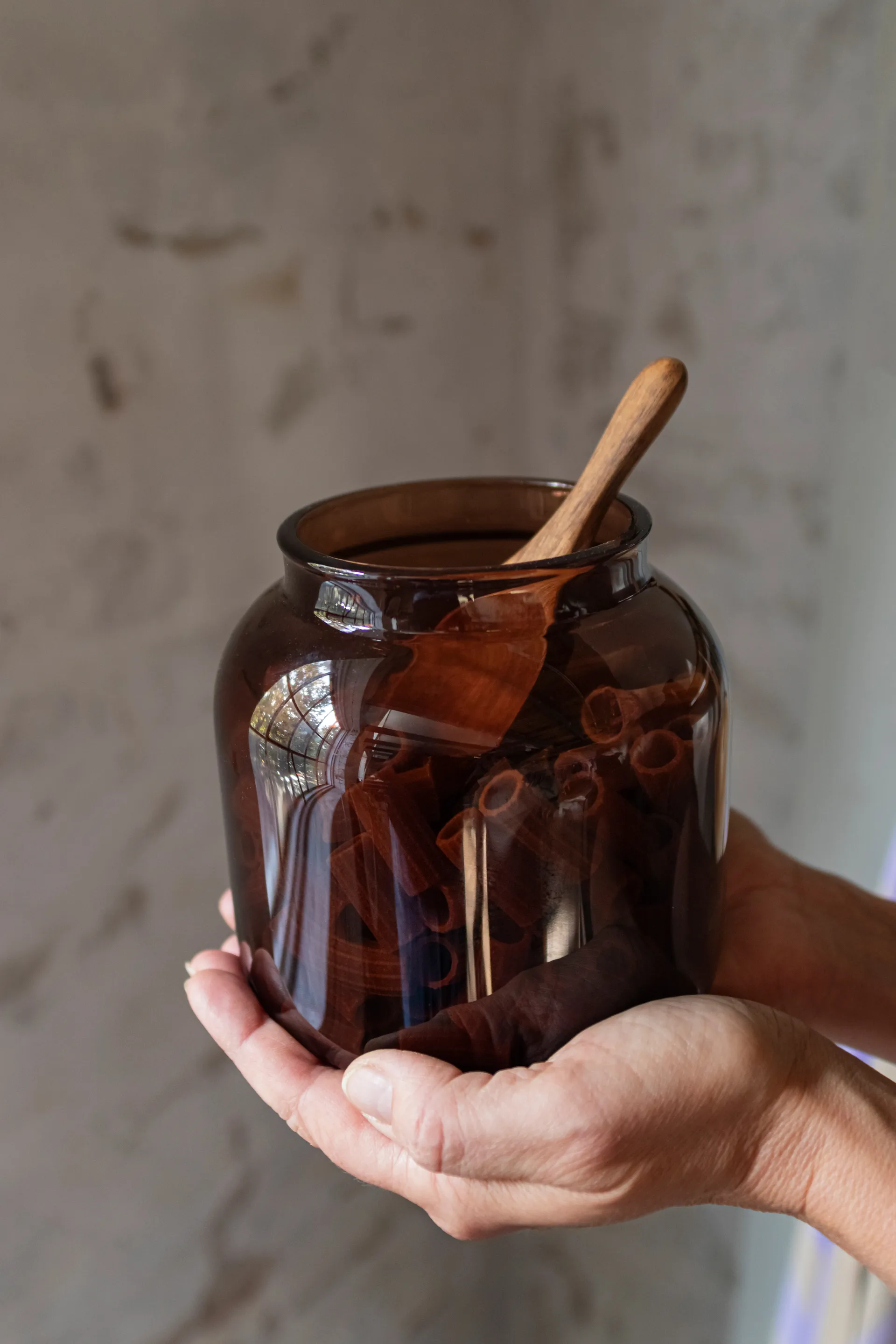 Luna purkki kannella small 13 cm., Ruskea Mette Ditmer