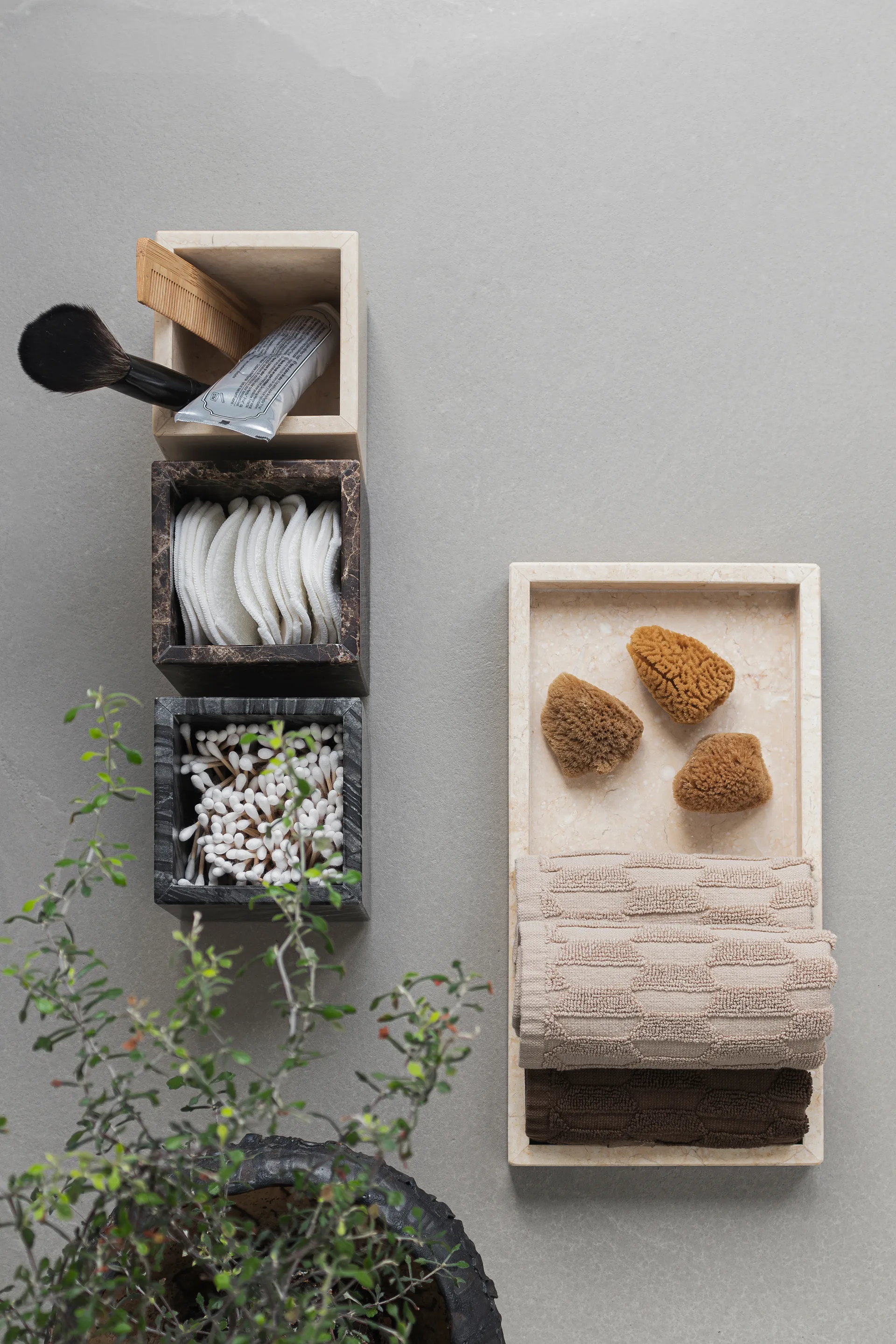 Marble kuutio 8,5x8,5 cm, Black-grey Mette Ditmer