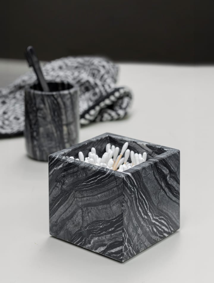 Marble kuutio 8,5x8,5 cm, Black-grey Mette Ditmer