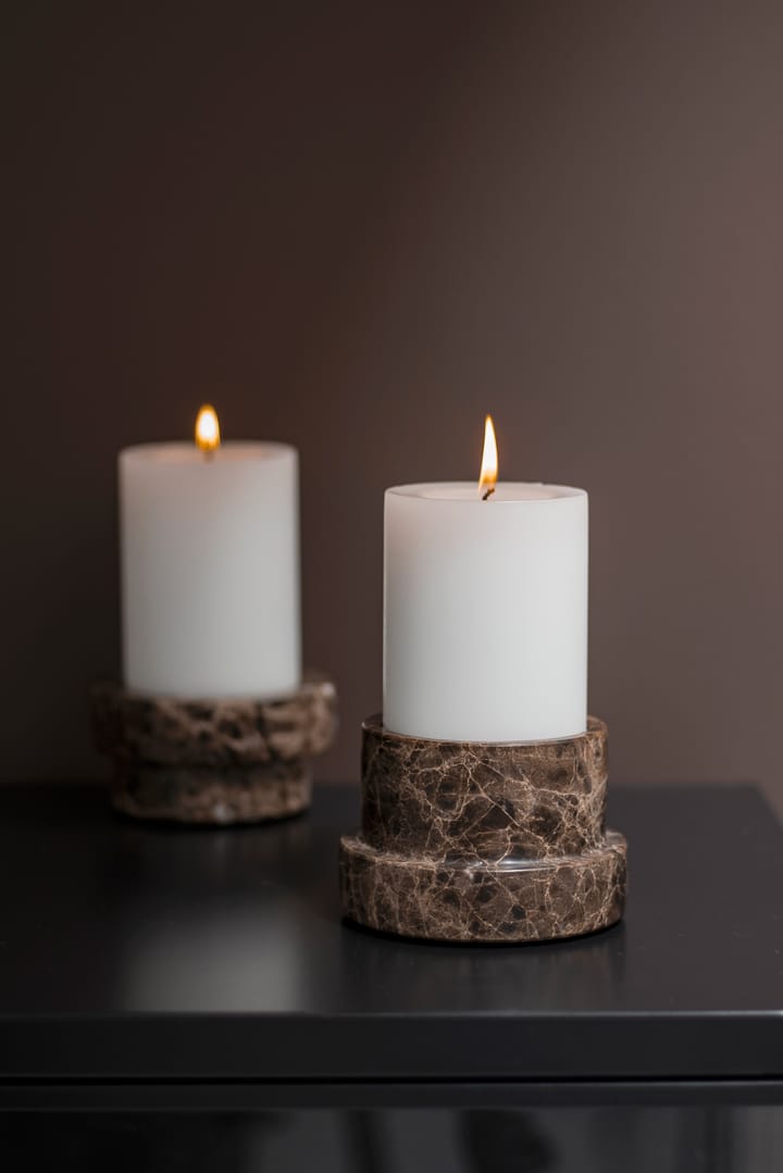 Marble kynttilänjalka pöytäkynttilälle 6,5 cm - Ruskea - Mette Ditmer