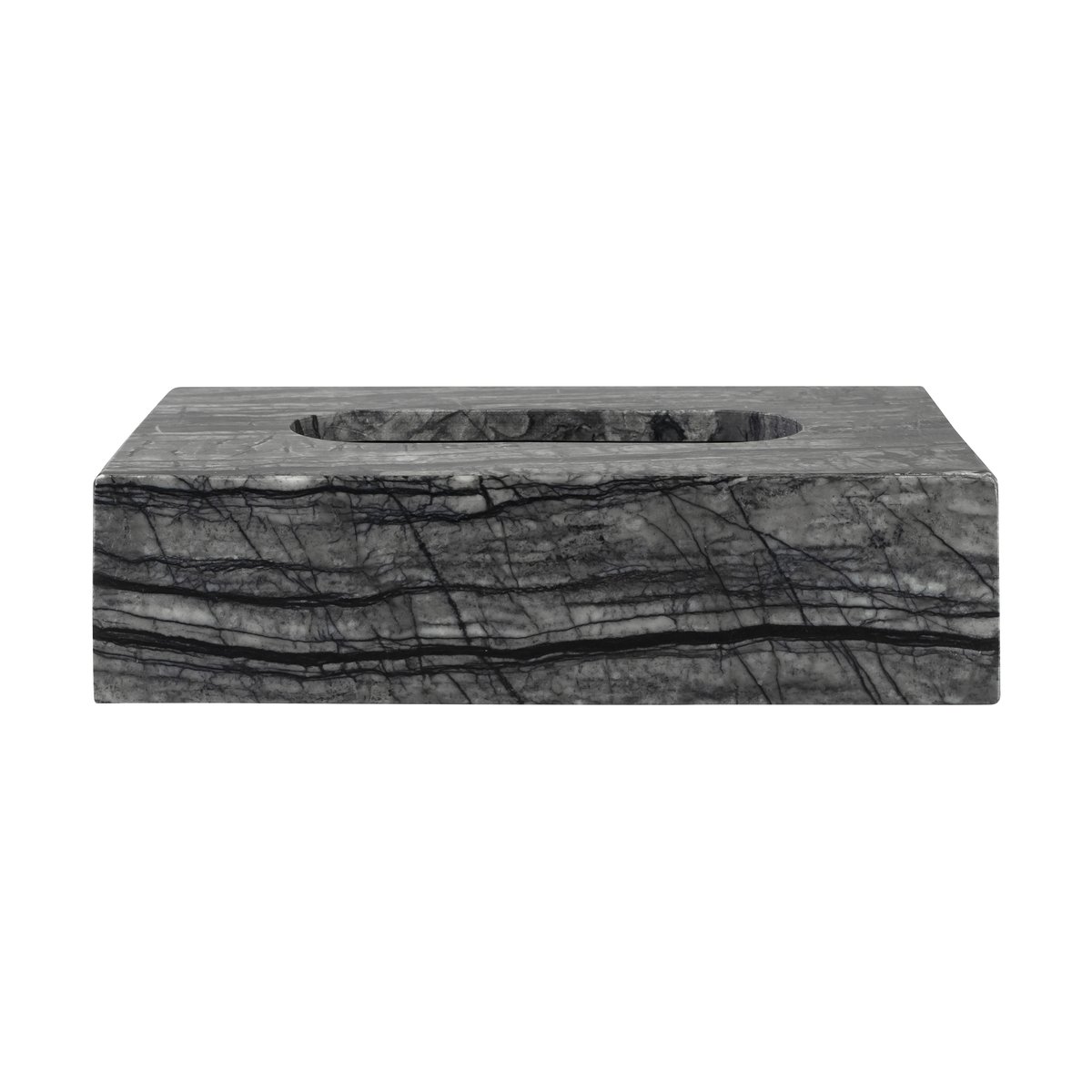 Mette Ditmer Marble nenäliinalaatikko 14×25,5 cm Musta-harmaa