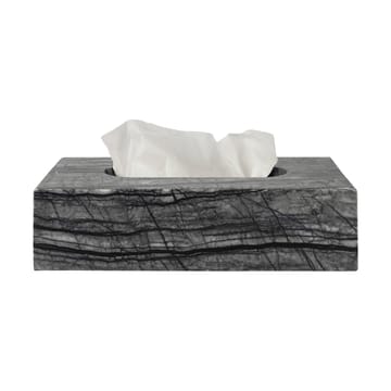 Marble nenäliinalaatikko 14x25,5 cm - Musta-harmaa - Mette Ditmer