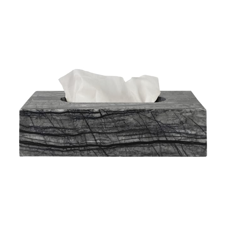 Marble nenäliinalaatikko 14x25,5 cm - Musta-harmaa - Mette Ditmer