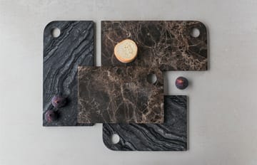 Marble tarjotin large 18x38 cm - Black-grey - Mette Ditmer