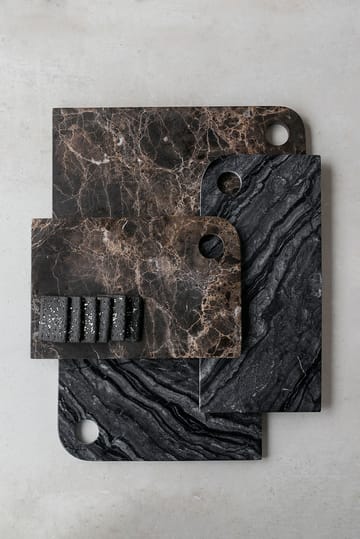 Marble tarjotin medium 20x30 cm - Black-grey - Mette Ditmer