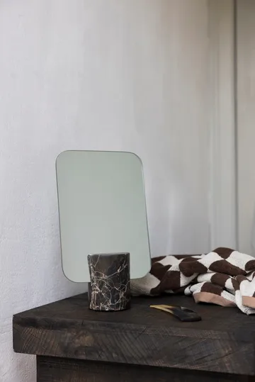 Marmorinen pöytäpeili - Ruskea, 30 cm - Mette Ditmer