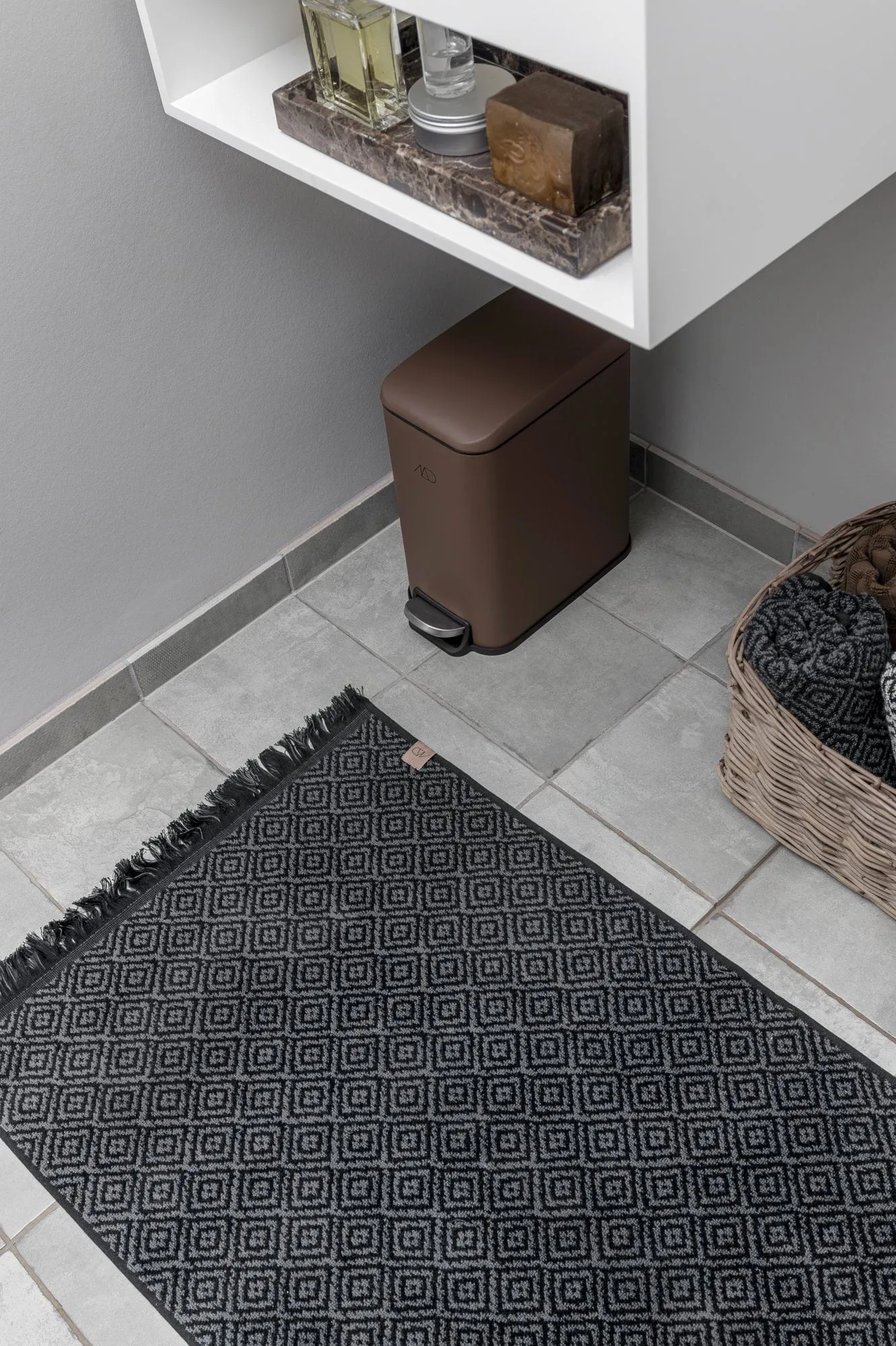Morocco kylpyhuoneen matto 50 x 80 cm, Black-grey Mette Ditmer