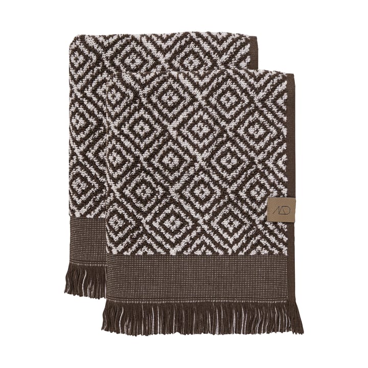 Morocco vieraspyyhe 35 x 55 cm 2-pakkaus - Suklaa-off-white - Mette Ditmer