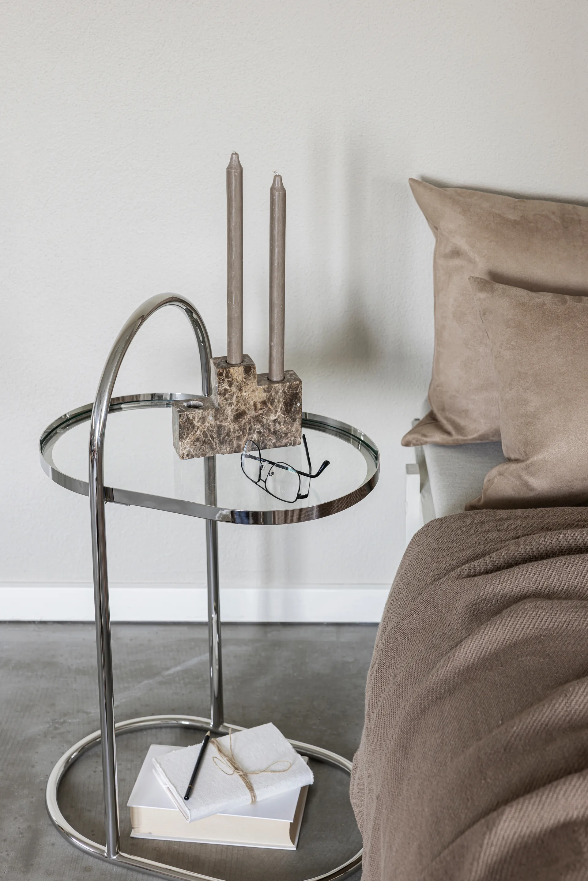 Moves sivupöytä, Chrome, 34,5×51×76,5 cm Mette Ditmer