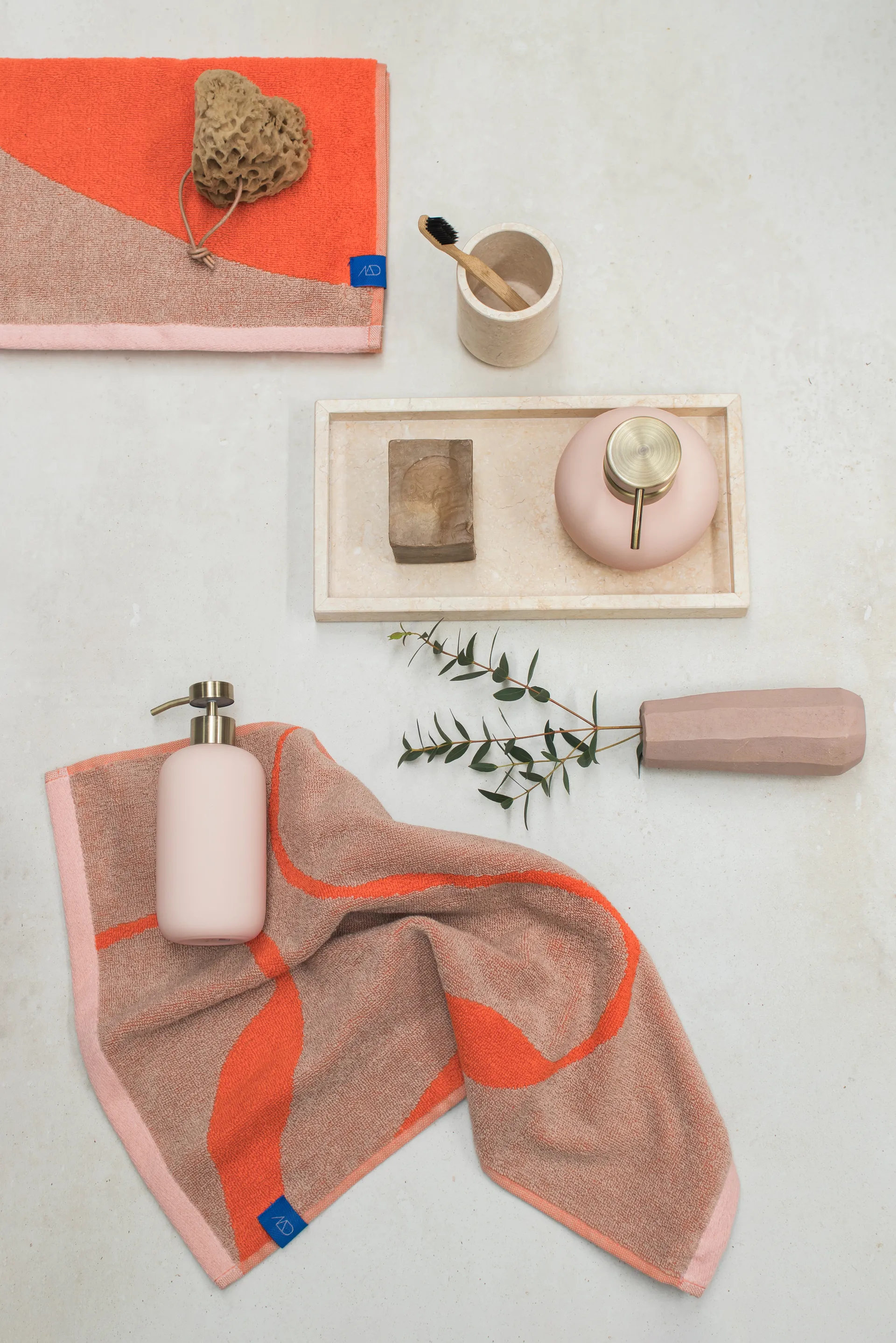 Nova Arte pyyhe 50x90 cm 2 kpl, Latte-orange Mette Ditmer