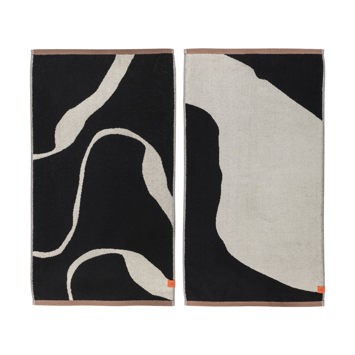 Mette Ditmer Nova Arte pyyhe 50x90 cm 2 kpl Musta-off white