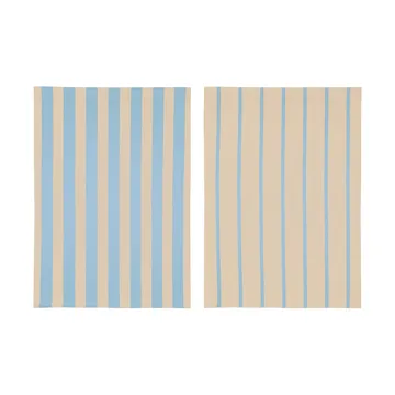 Stripes keittiöpyyhe 50x70 cm 2 kpl - Blue-beige (sininen-beige), 50x70 cm - Mette Ditmer