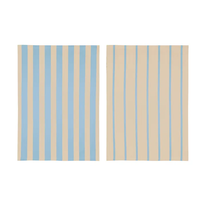Stripes keittiöpyyhe 50x70 cm 2 kpl - Blue-beige (sininen-beige), 50x70 cm - Mette Ditmer