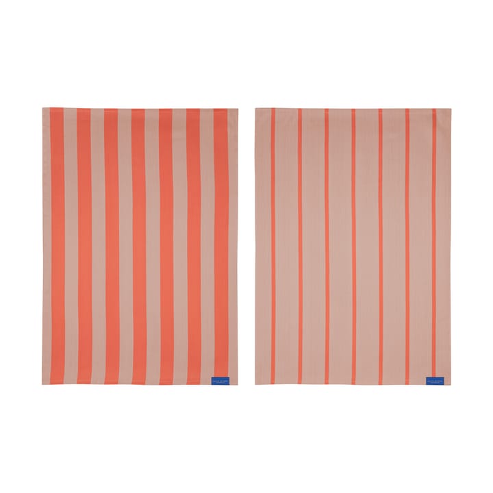 Stripes keittiöpyyhe 50x70 cm 2 kpl - Latte - Mette Ditmer