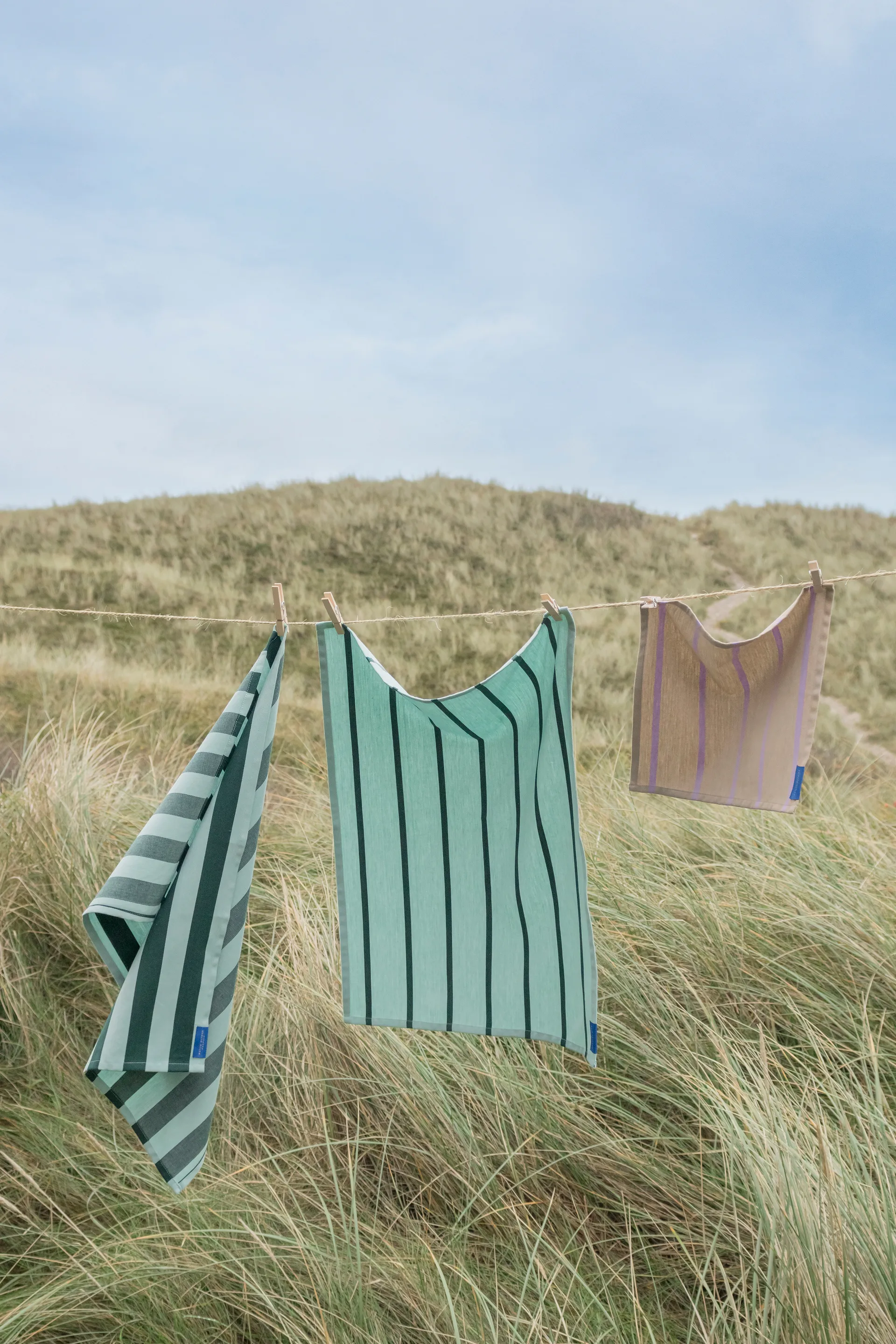 Stripes keittiöpyyhe 50x70 cm 2 kpl, Mint Mette Ditmer