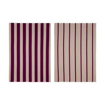 Stripes keittiöpyyhe 50x70 cm 2 kpl - Red-Beige (punainen-beige), 50x70 cm - Mette Ditmer