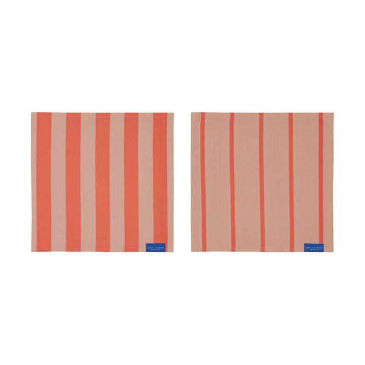 Stripes tiskirätti 33x33 cm 2 kpl - Latte - Mette Ditmer