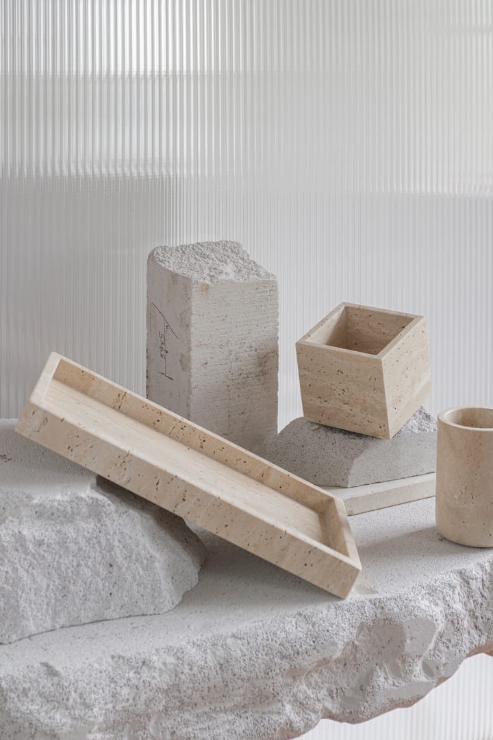Travertiini kuutio 10x10 cm., Liinavaatteet Mette Ditmer