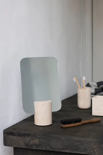 Travertiini pöytäpeili - Pellava - Mette Ditmer