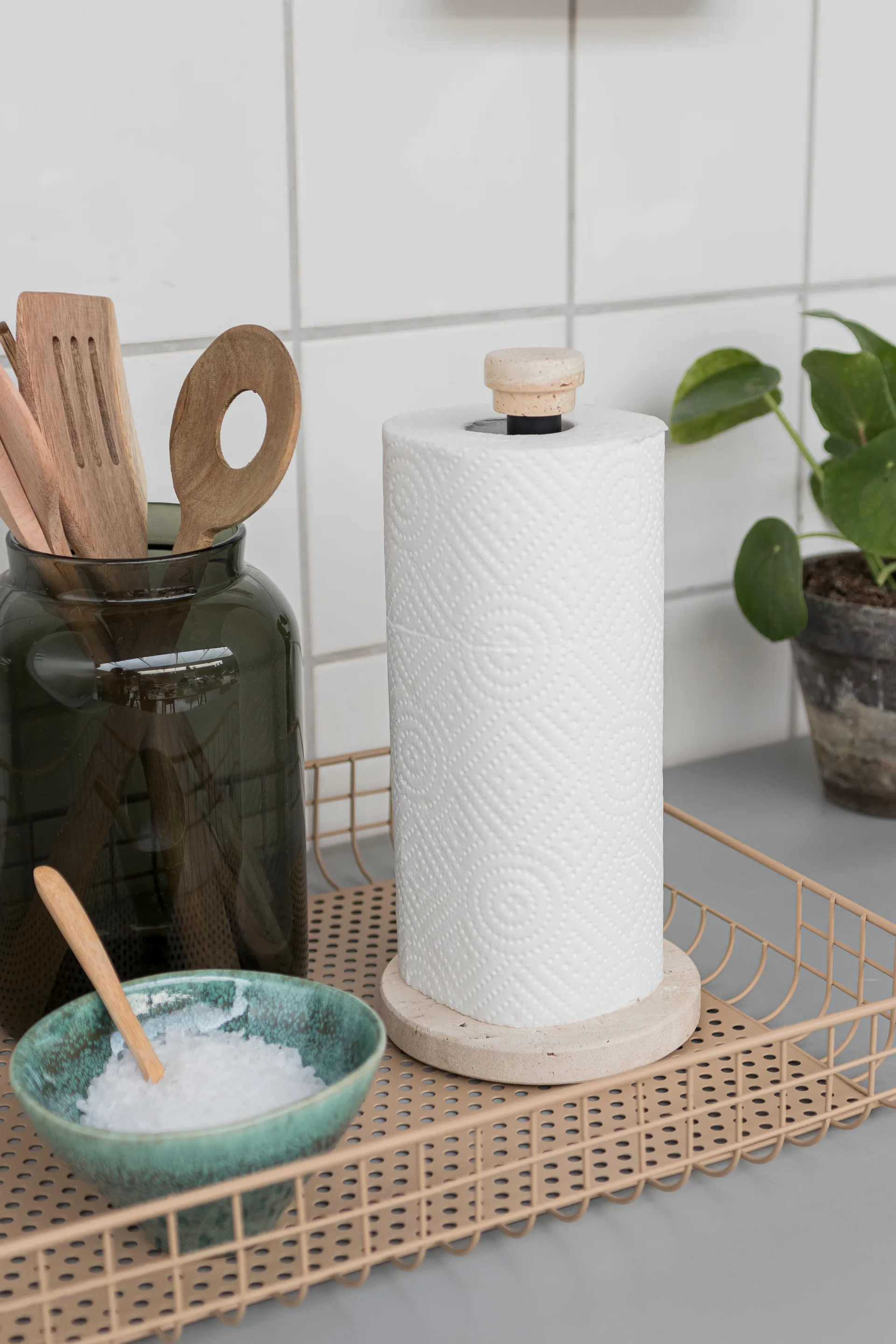 Travertiini talouspaperiteline., Liinavaatteet Mette Ditmer