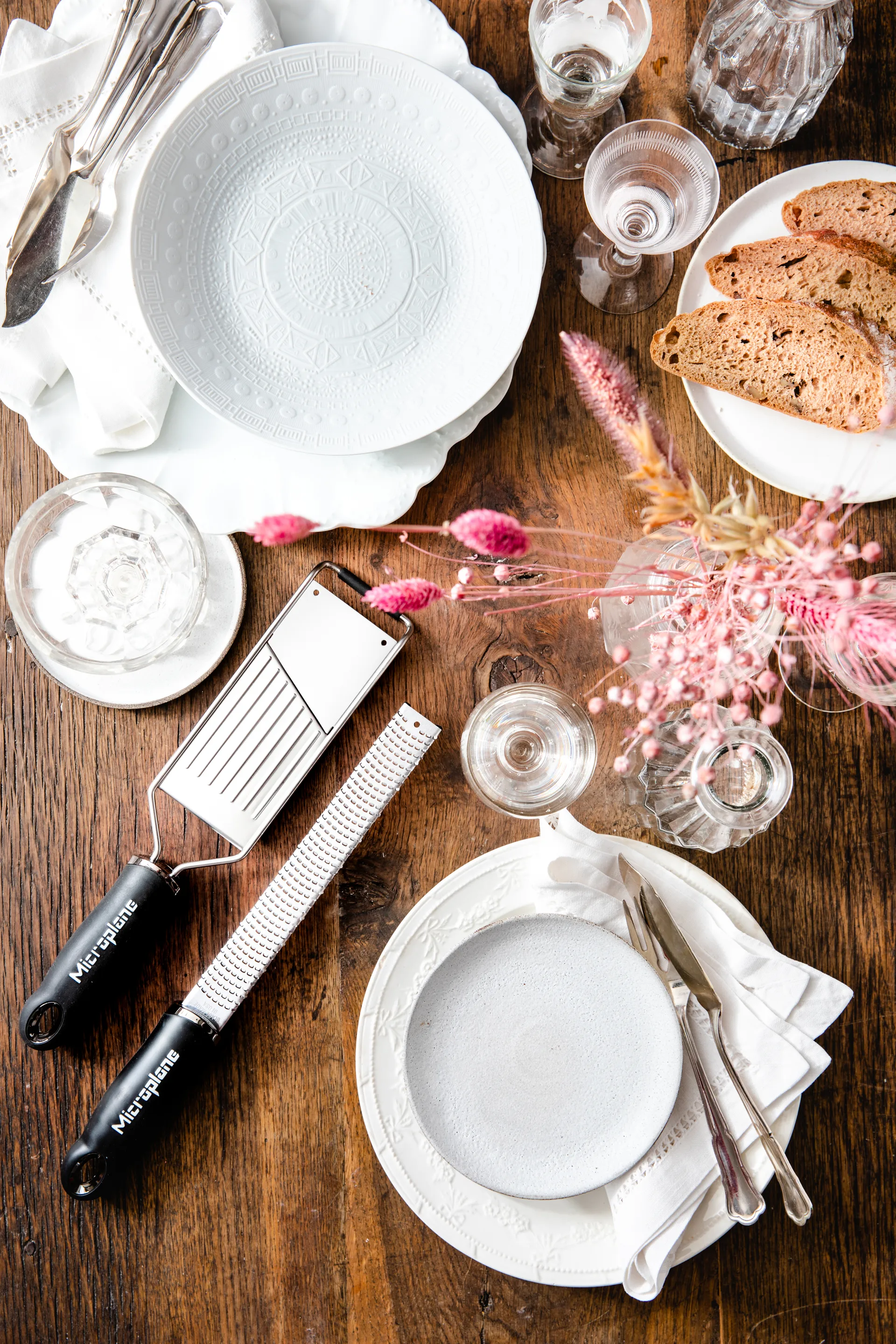 Gourmet-raastinsetti suojakäsineellä 3 osaa, Ruostumaton teräs Microplane