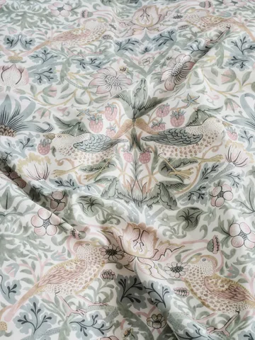 Morris & Co. Strawberry Thief Pussilakana - Vihreä, 220x220 cm - Mille Notti