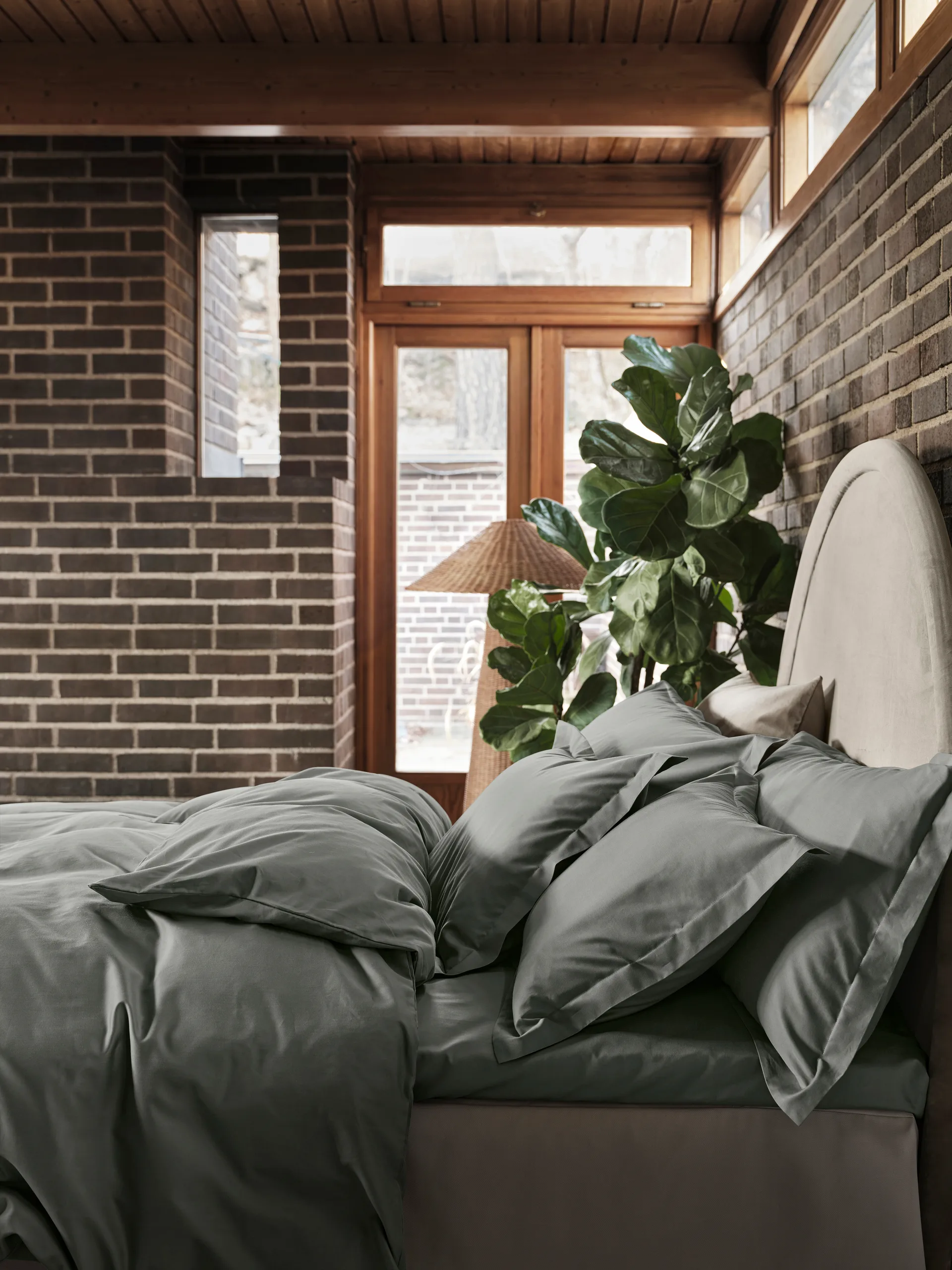 Satina plain tyynyliina, Vihreä, 50x90 cm Mille Notti