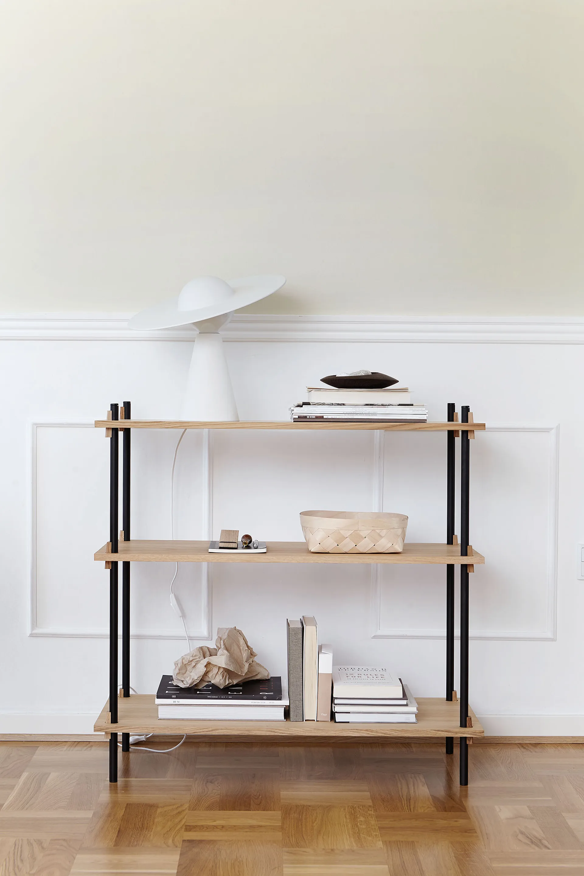 Hyllyjärjestelmä classic hylly, Tammi-white, 86×115×35 cm, S.115.1.A MOEBE