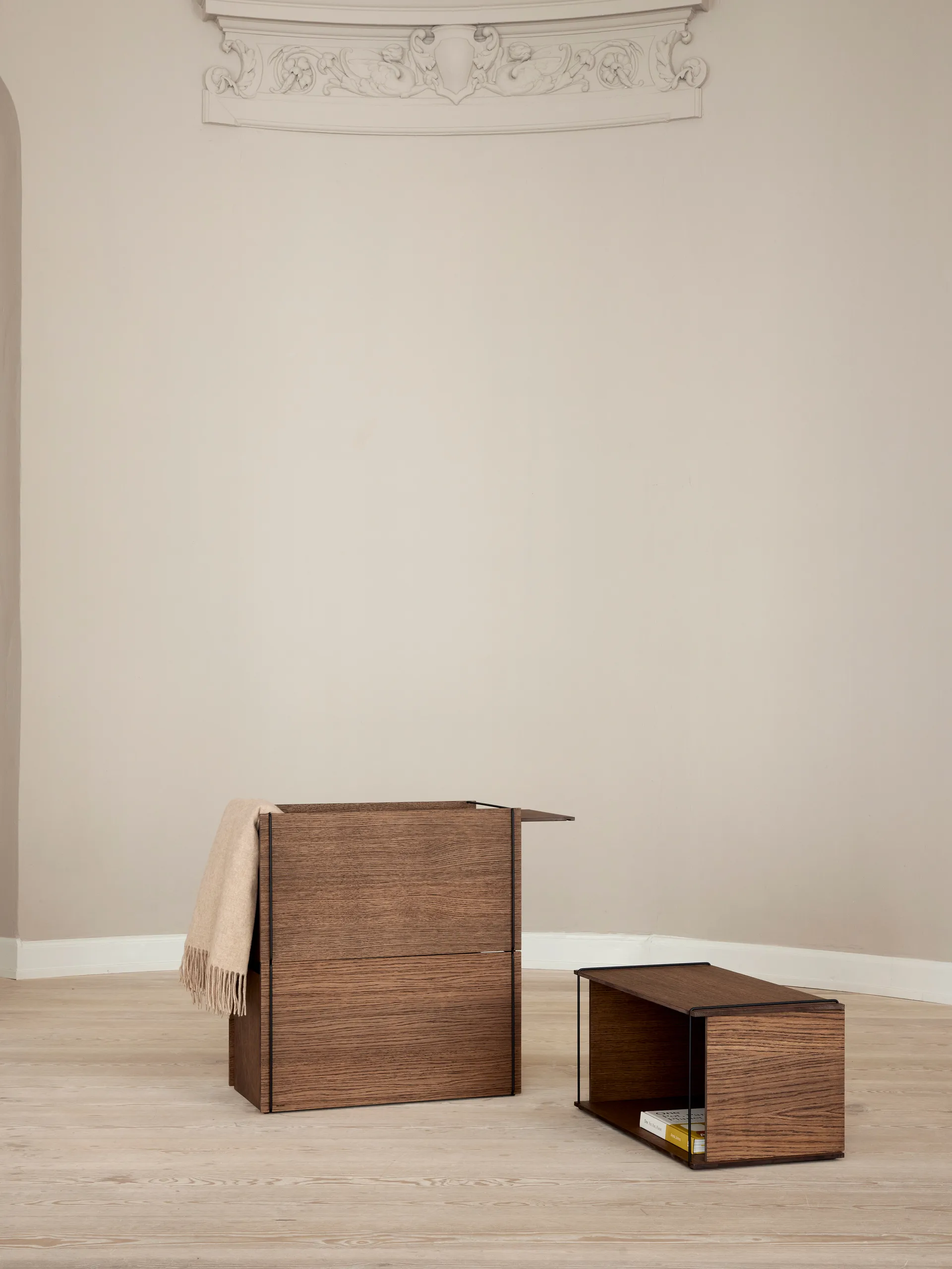 Kansi säilytyslaatikolle 28x60 cm, Savustettu tammi MOEBE